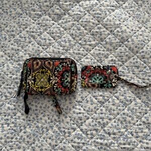 Vera Bradley Multicolor Wallet and ID Keychain Set